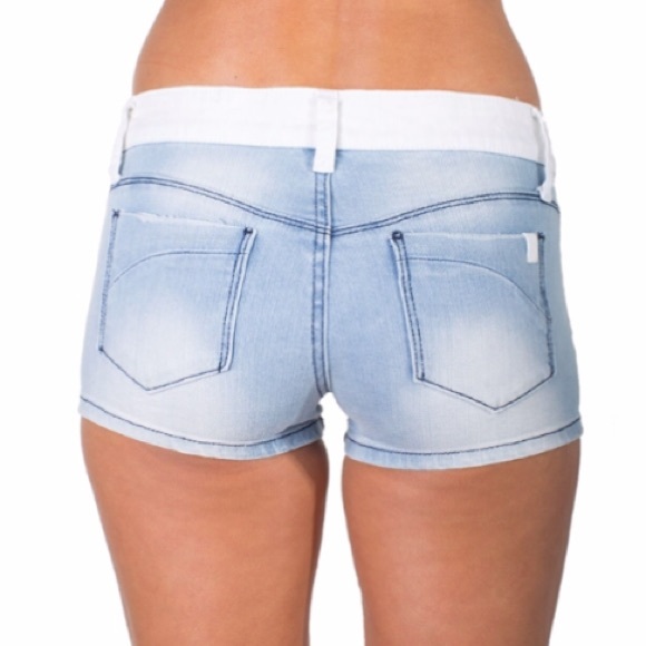1 LEFT!💋 LO-RISE STRETCH JEAN DENIM SHORTS Size S - Picture 6 of 7